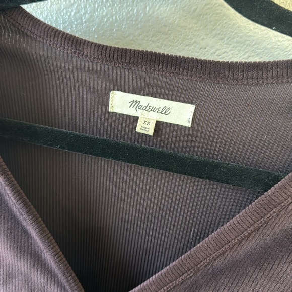 Madewell corduroy tie-front faux-wrap top - Picture 8 of 10